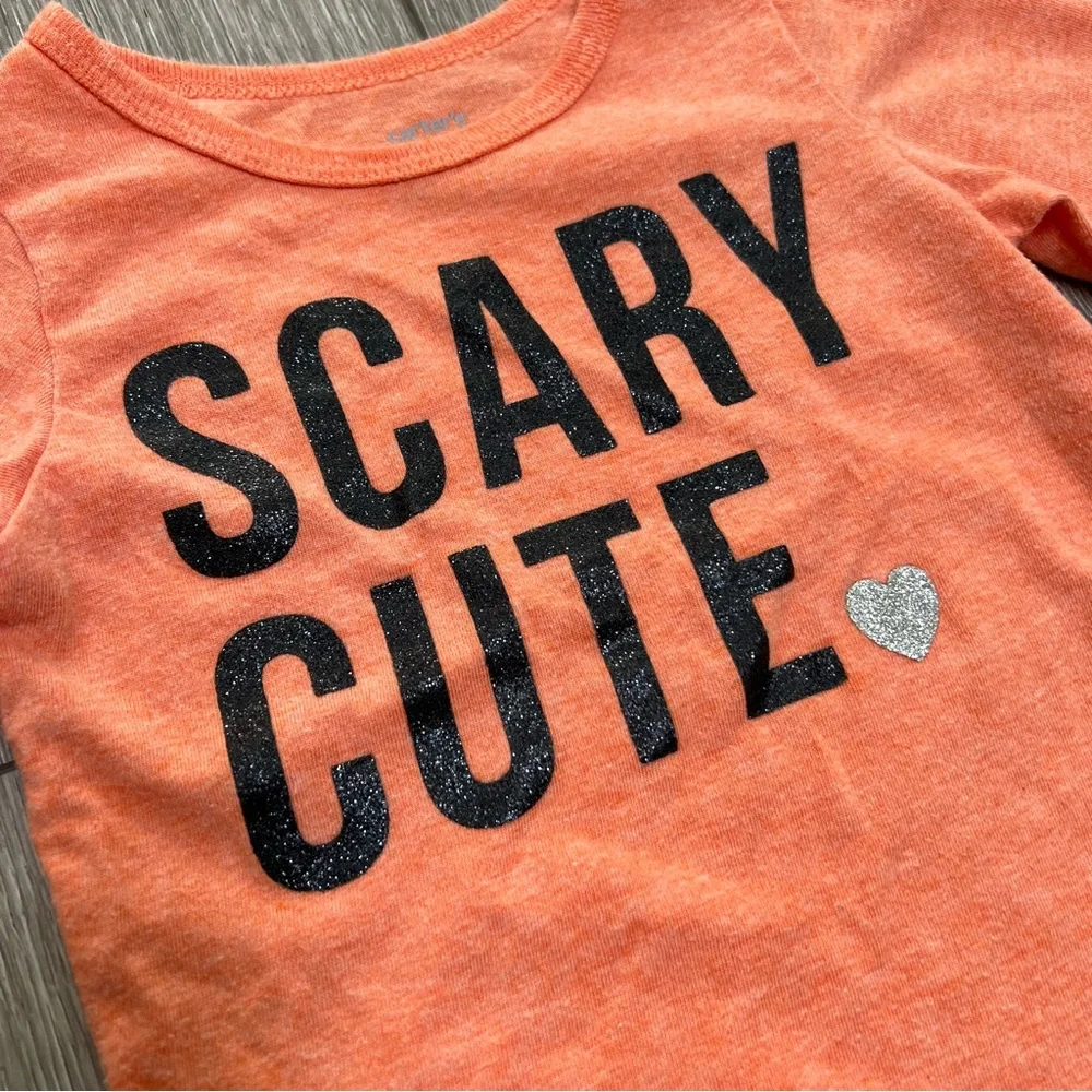 CARTERS HALLOWEEN LONG SLEEVE SHIRT ORANGE 12MO